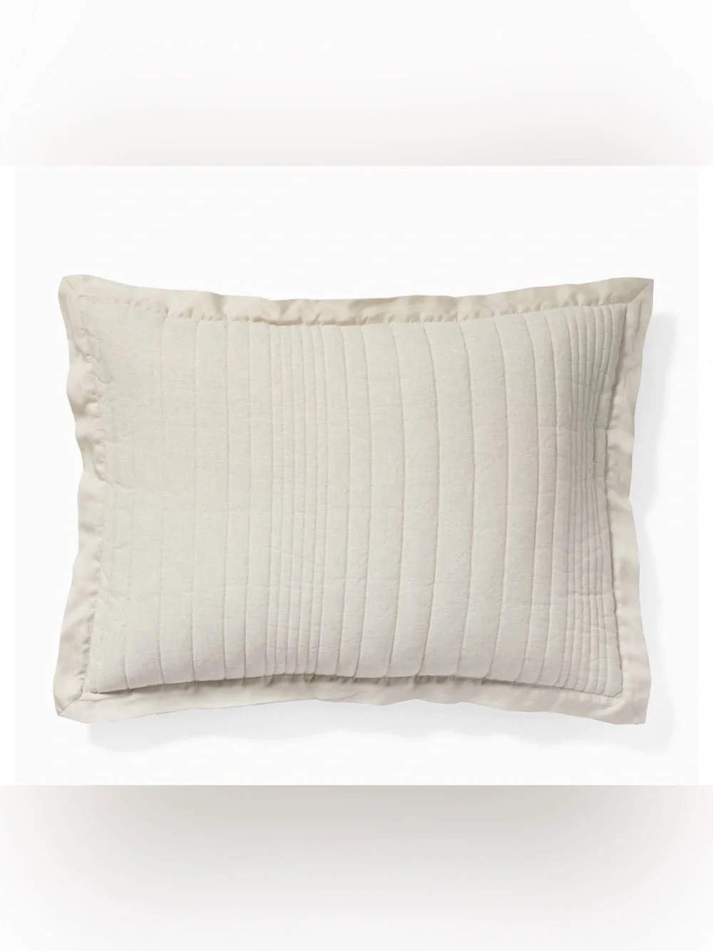 2 West Elm European Flax Linen Linework Standard Shams